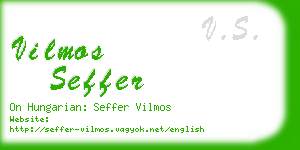 vilmos seffer business card